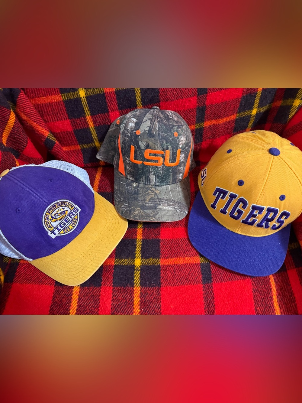 Lots Of 3 LSU Tigers Hats Baseball Caps Adjustable Snapback NCAA